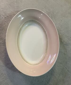 Candlelight Limoges Platter No. 31 Pink/White Pattern Gold Trim Cottagecore